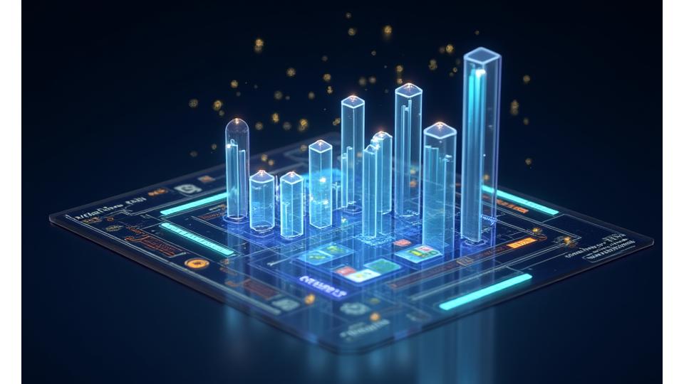 Gráfico de análisis de mercado mostrando tendencias de crecimiento y segmentación de audiencia en la industria móvil