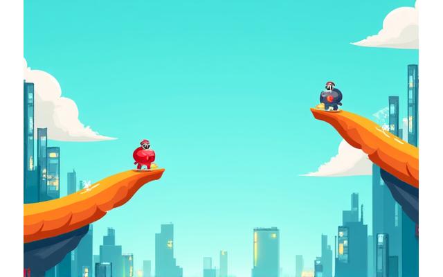 Captura de pantalla de un juego casual brillante y colorido con elementos simples