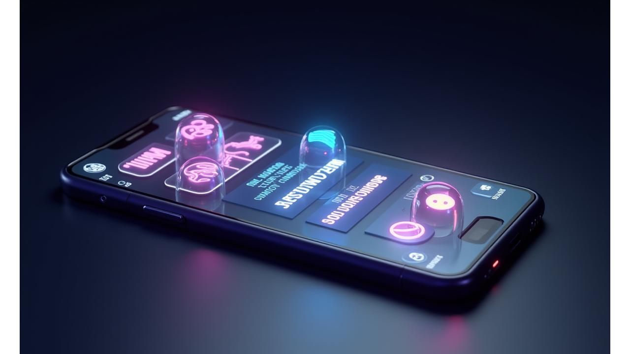 Interfaz de juego móvil que muestra opciones de accesibilidad activa, como modo daltónico y ajustes de tamaño de texto.