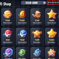Icono de una tienda de juego móvil atractiva con productos digitales.